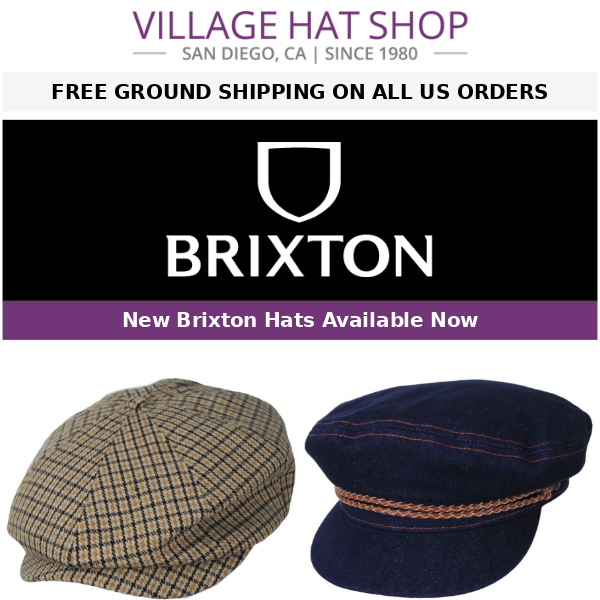 New Brixton Hats Available Now | FREE USA Ground Shipping