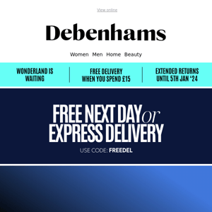 FREE Next Day delivery + Find your perfect gifts in the Blue Cross Black Friday Event 🎁 Debenhams