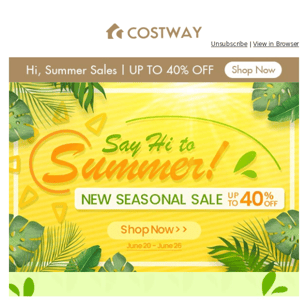 Special summer savings only for you! Shop and enrich your seasonal collections!