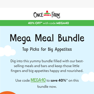 Get 40% Off Our Mega Meals Bundle!
