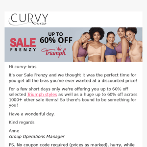 Curvy Bras Save up to 60% on Triumph