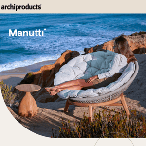 Manutti Sandua collection: woven shells supported by wooden bases