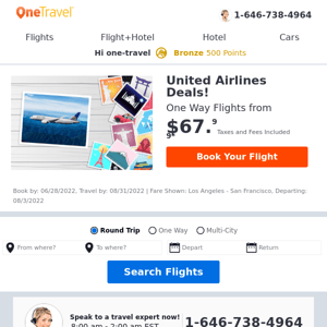 United Airlines Deals: Fly from $67.99!