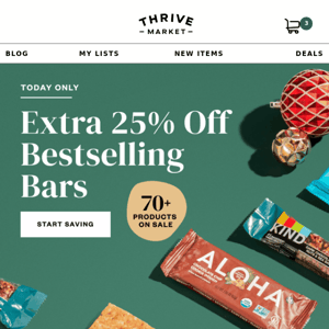 EXTRA 25% off bars today only 💪