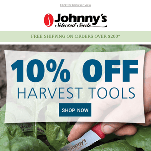 SALE: Harvesting Tools Now 10% Off!