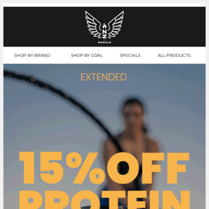 EXTENDED 📢 15% OFF PROTEIN POWDER 💪