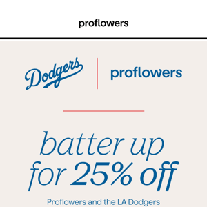 25% off sale ⚾  Dodgers x Proflowers