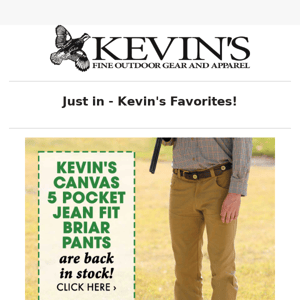 Just in - Kevin's Favorites!