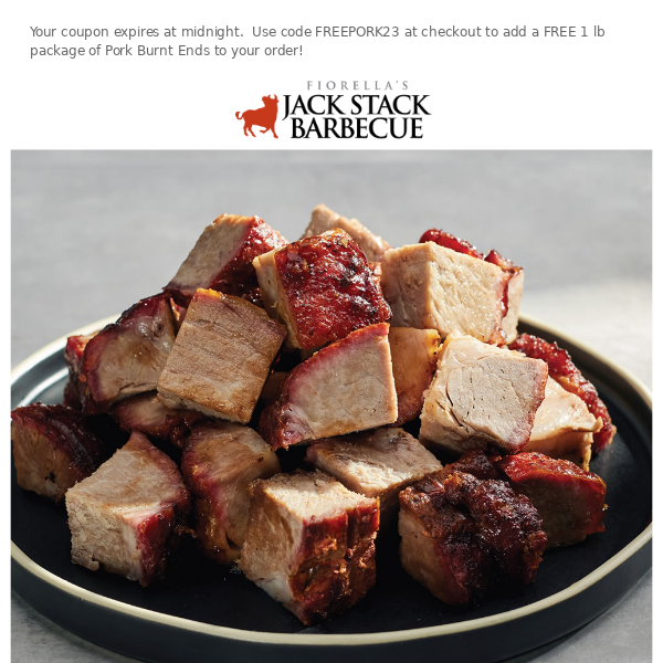 Last Call for Free Pork Burnt Ends! Expires TODAY!