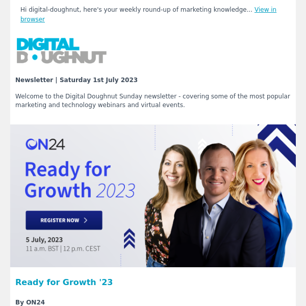 [Newsletter] Digital Marketing Webinars and Events: This Week's Top Picks