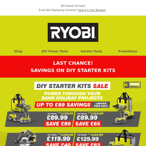 Last Chance – Sale Ends Soon! 💥 Up to £89 Savings on DIY Starter Kits  🏃