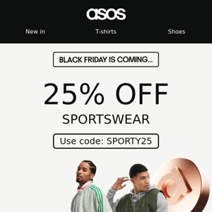 25% off sportswear 🏆⚽️