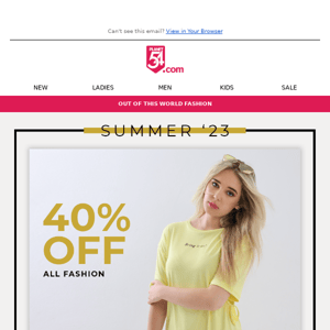 40% + 15% Off All Fashion - Exclusive Voucher Inside!