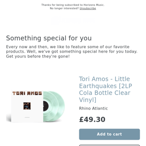 NEW! Tori Amos - Little Earthquakes [2LP Cola Bottle Clear Vinyl]