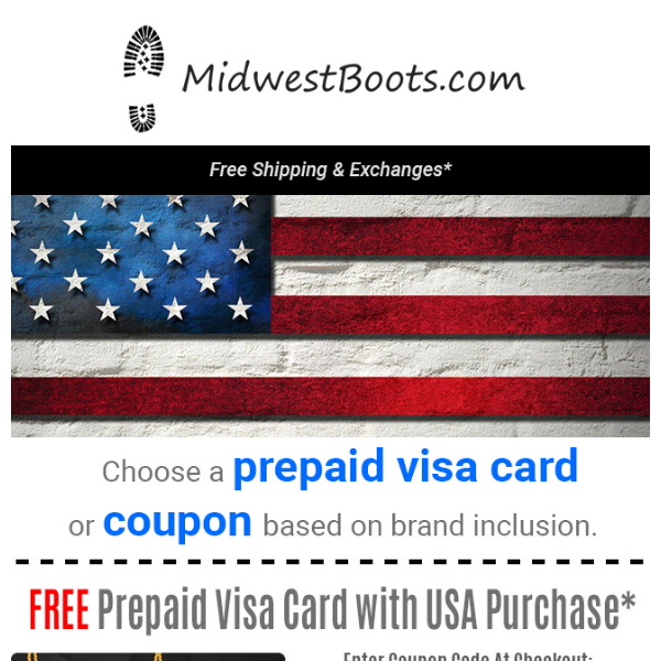 Spring Offer:  FREE VISA Gift Card with U.S.A. Purchase!
