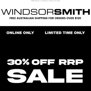 30% OFF ONLINE SALE STARTS NOW