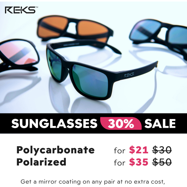 30% off Sunglasses!