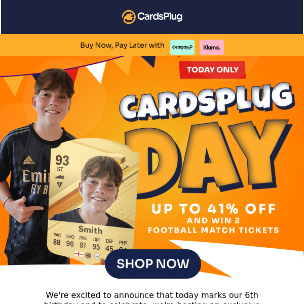 CardsPlug Day = Big Savings + Football Tickets!