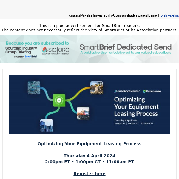 Join us on 4/4: Optimizing Your Equipment Leasing Process