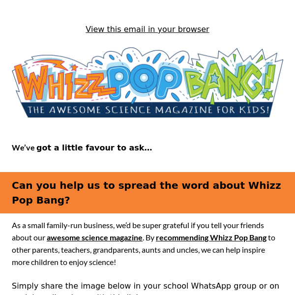 Share the love for a chance to win! - Whizz Pop Bang