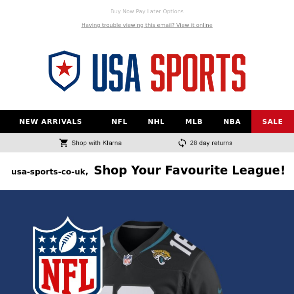 USA Sports Co UK,   Shop Your Sport 🏈🏀🏒⚾
