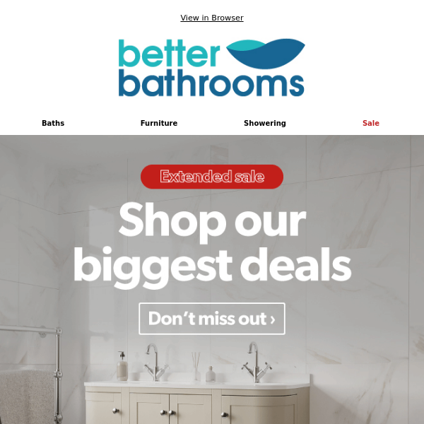 Shop our biggest bathroom deals 🛁