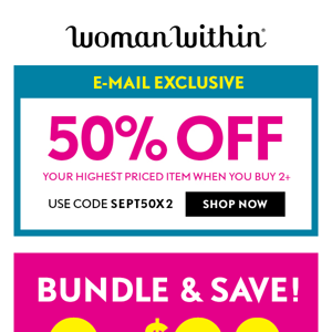 💬 Have You Heard? 50% Off Your Highest Priced Item!