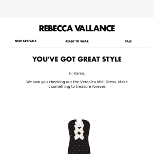 Rebecca Vallance, your Rebecca Vallance Veronica Midi Dress is waiting