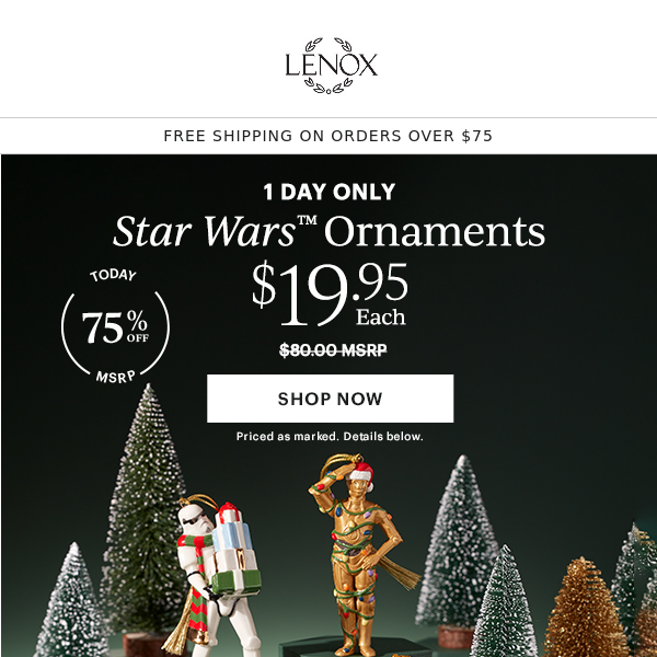 $19.95 STAR WARS™ Ornaments
