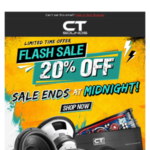20% OFF Flash Sale Ends at Midnight