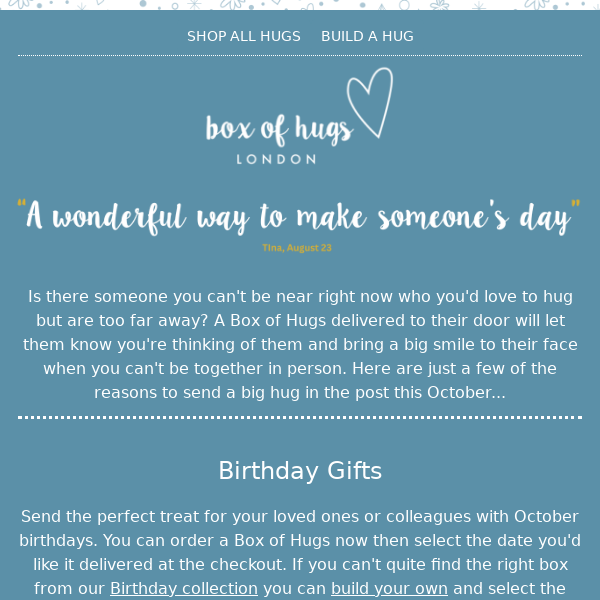 The perfect gift for a Birthday Hug 🎂