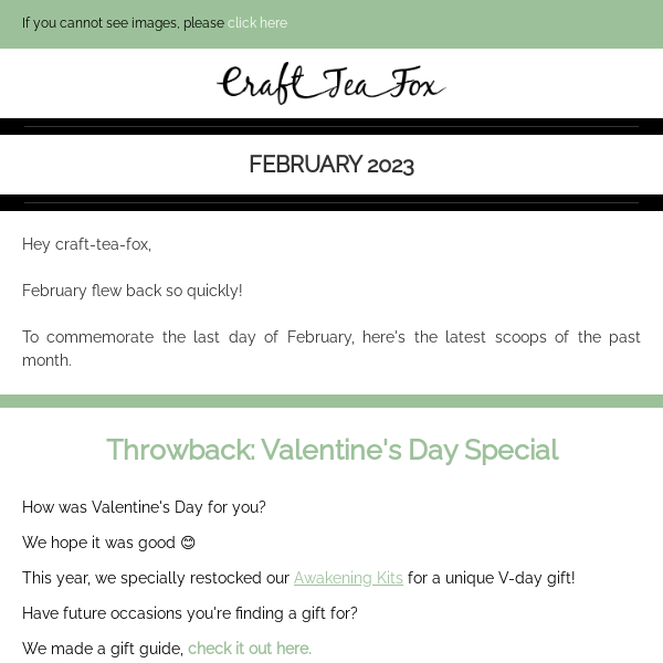 February Updates - Craft Tea Fox