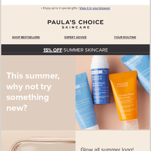 We've got you covered | 15% off summer skincare