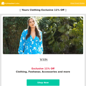 Yours Clothing Exclusive 11% Off Orders