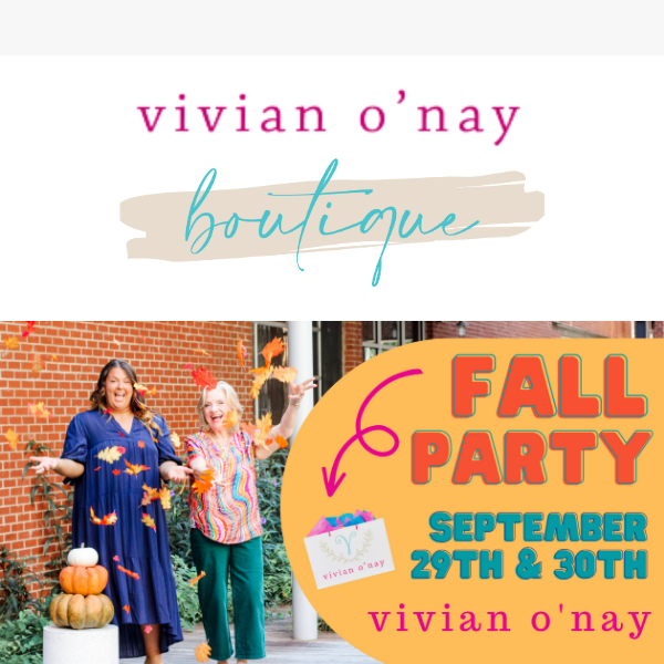 🍂🍁 Shop with Vivian O'Nay at our Fall event!