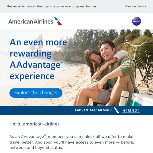 New Loyalty Point Rewards a more rewarding AAdvantage® experience