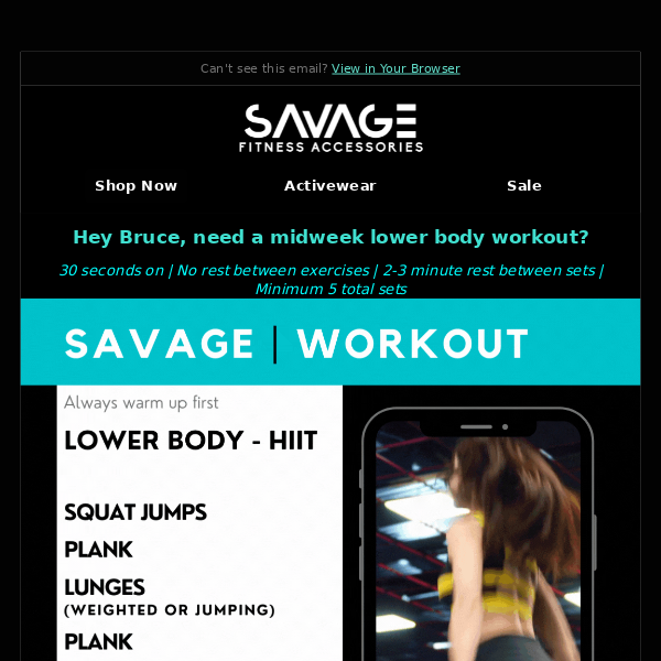 Savage Fitness Accessories, Don’y miss our lower body HIIT workout?!