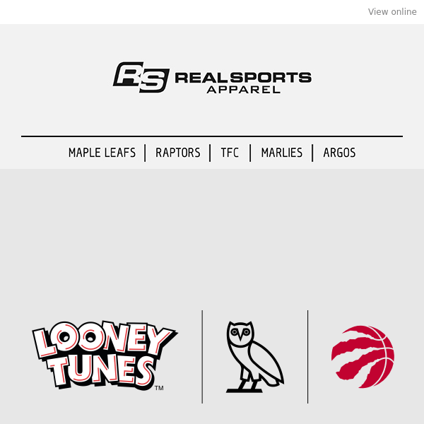 Official Real sports apparel store looney tunes x raptors team T