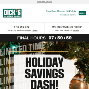 Hurry for holiday savings ending tonight! ⏰