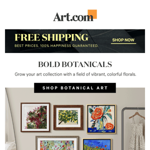 Brighten your room (and mood) with big, bold botanical art!