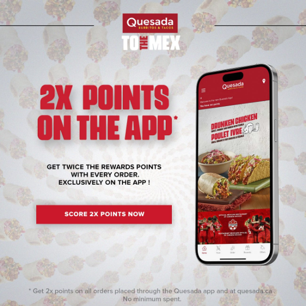 Get twice the rewards with every order📱