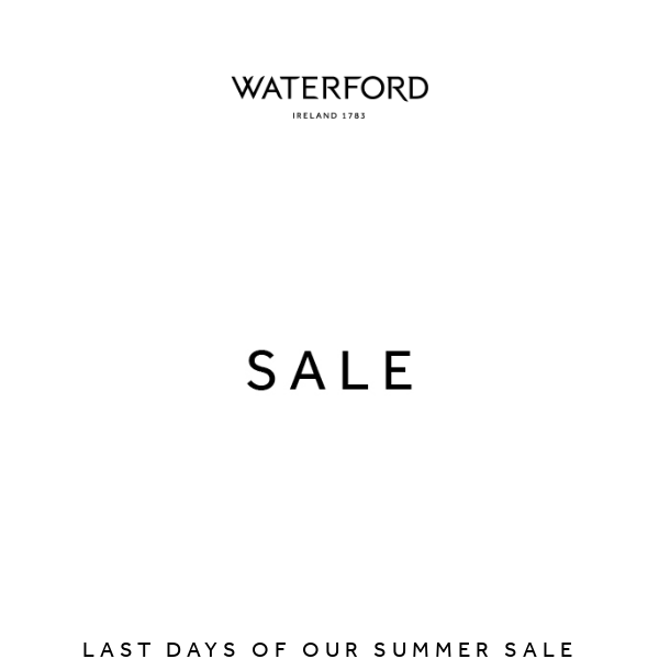 Our Summer Sale ends soon