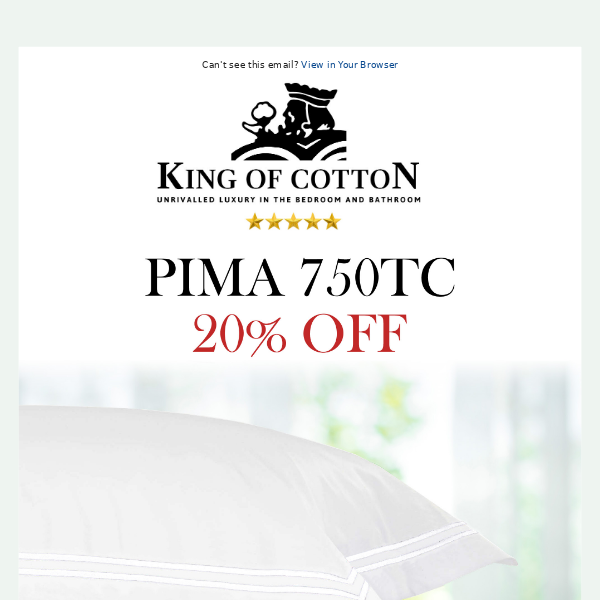 PIMA 750TC - Luxury Bed linen 20% OFF