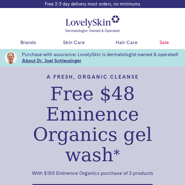Start the day with a clean slate with your $48 Eminence Organics Stone Crop Cleanser gift
