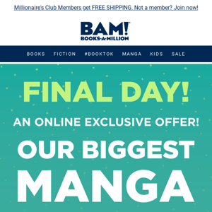 FINAL DAY! Buy 3, Get the 4th FREE on Manga!