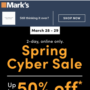 Spring Cyber Sale ⚡ up to 50%