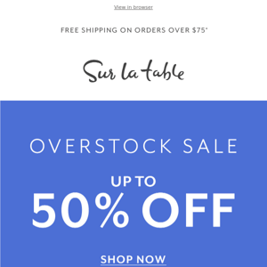 Overstock Sale: Like a treasure hunt for your kitchen.