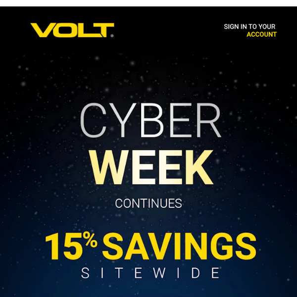 Cyber Week Continues: 15% Savings Sitewide!