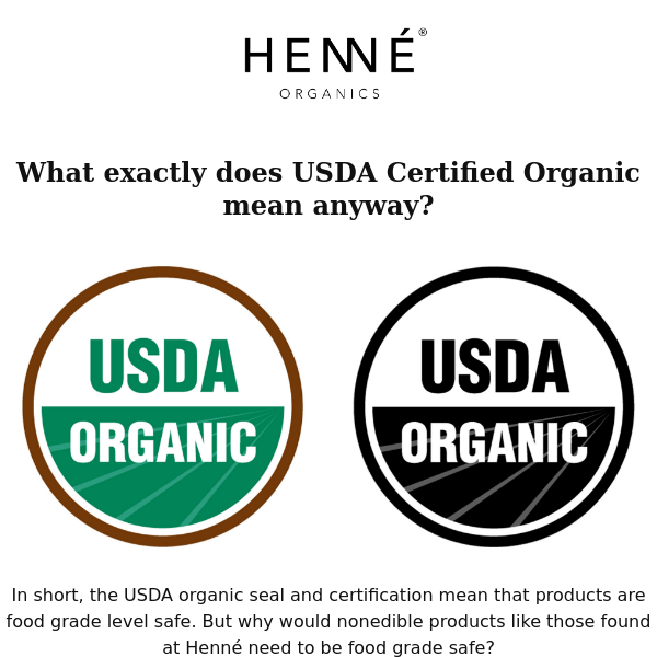 Our Trusted Certifications - Organic Certification