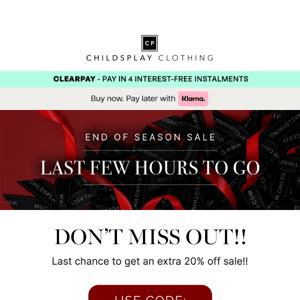 LAST FEW HRS | 50% OFF + EXTRA 20%